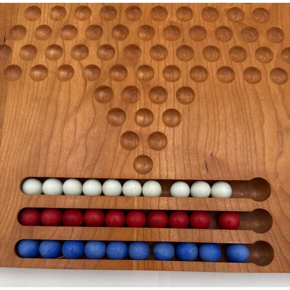 Great American Trading Company Chinese Checkers Wooden Board Game with Marbles - Picture 2 of 8